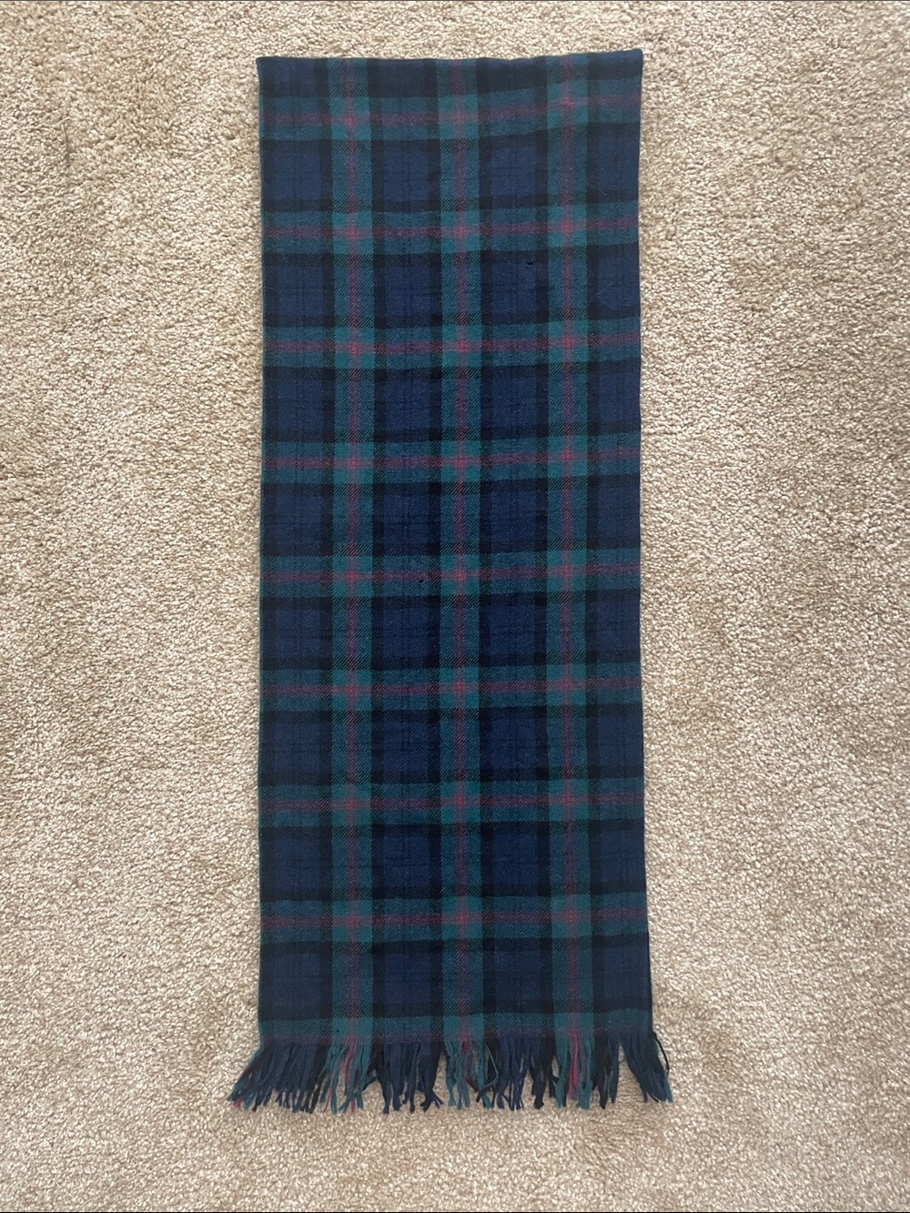 Vintage Wool Plaid Pendleton Scarf